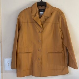 JERRY‎ LEWIS CLASSIC TAN 90’s LEATHER JACKET SIZE XLARGE.
